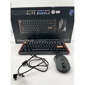 Keychron K2 HE Keyboard and M3 Lite Mouse Wood Frame Wireless Elite Bundle